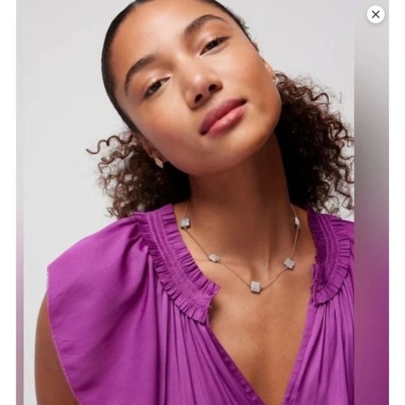 White House Black Market Gold Chain & CZ Neutral Necklace Romantic Luxury NEW - Picture 9 of 11